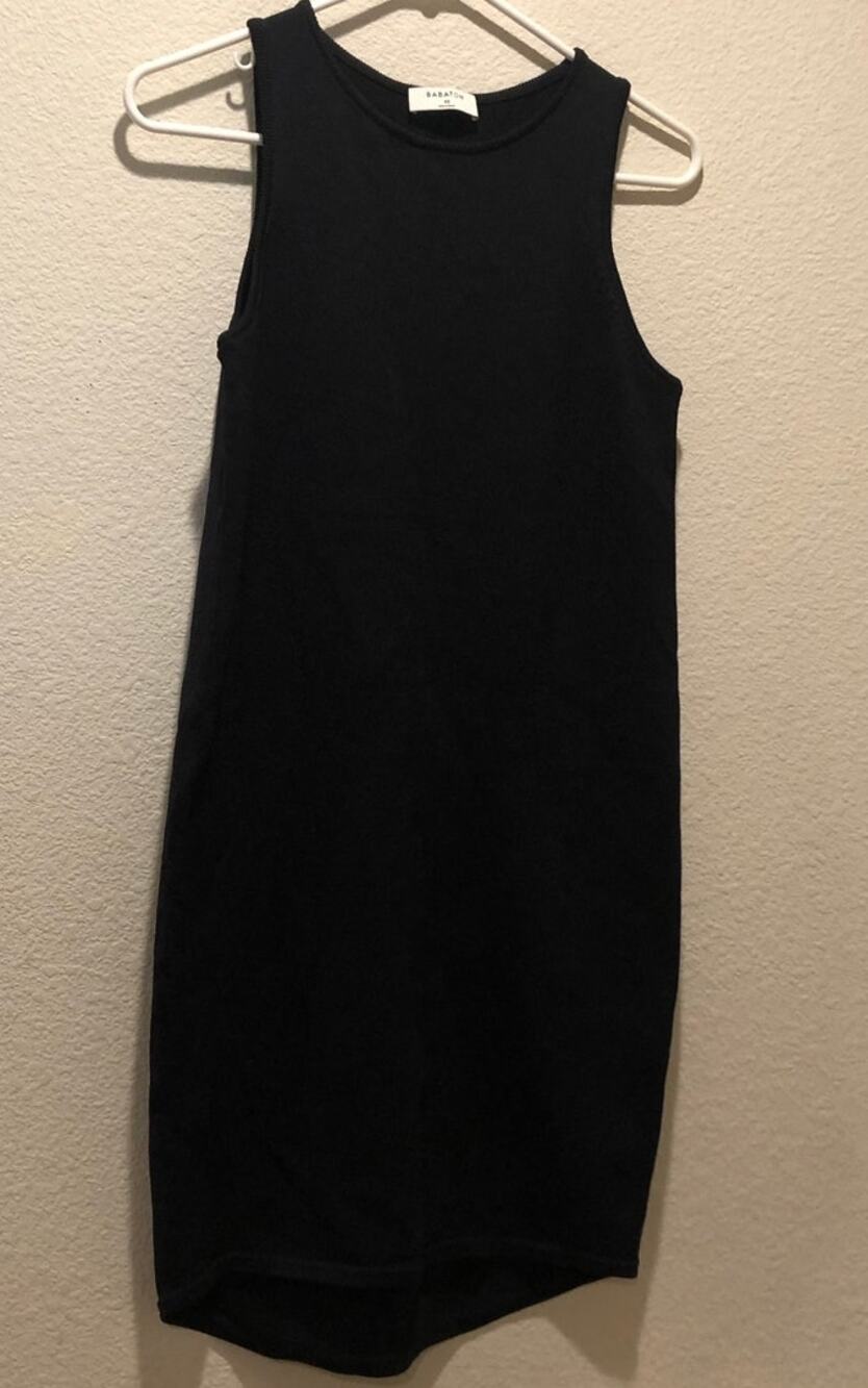 Babaton Aritzia Black Pullover Knit Tank Mini Dress Size XS